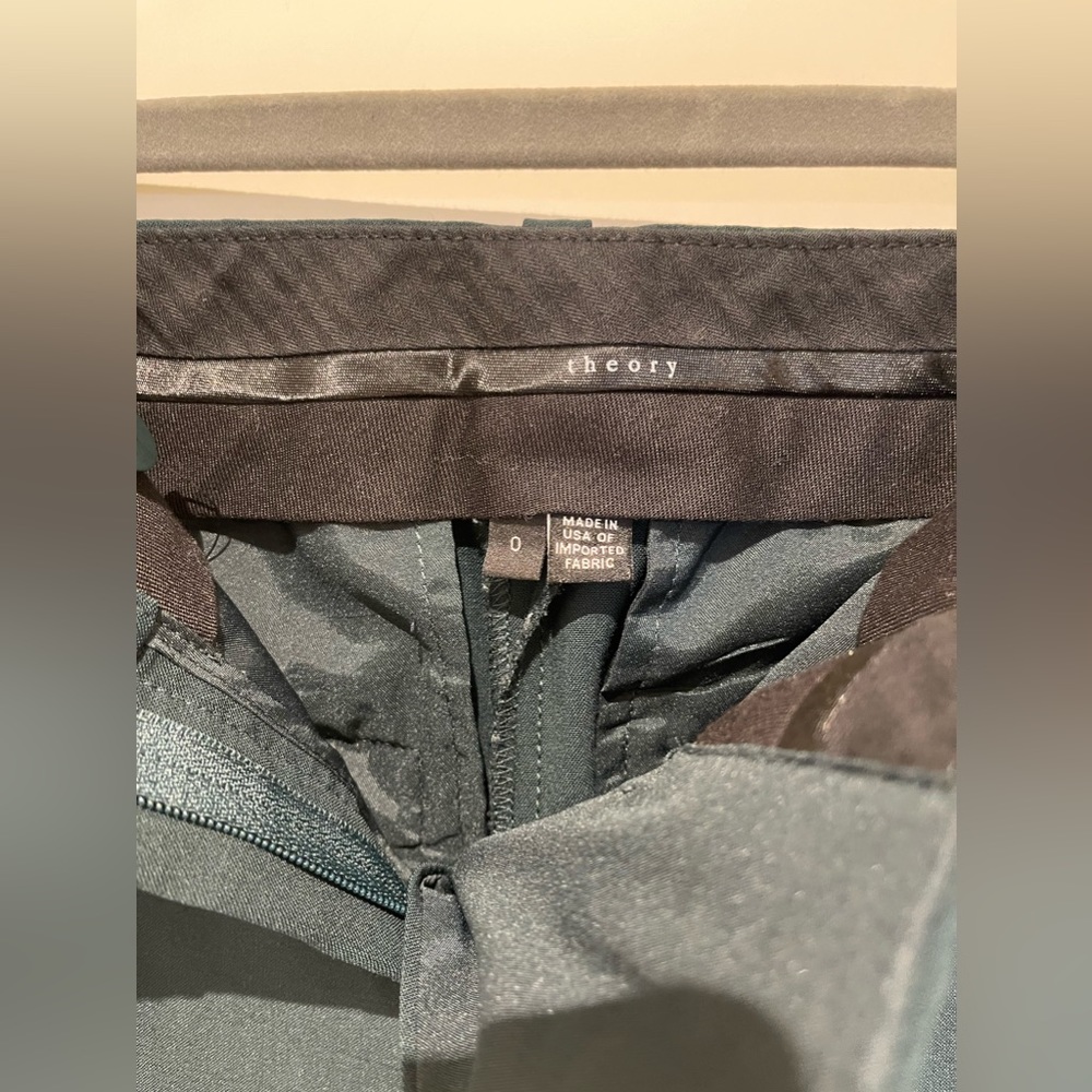 Theory Testra 2B Women’s Green/Forest Green Pants size 0 - Picture 7 of 14